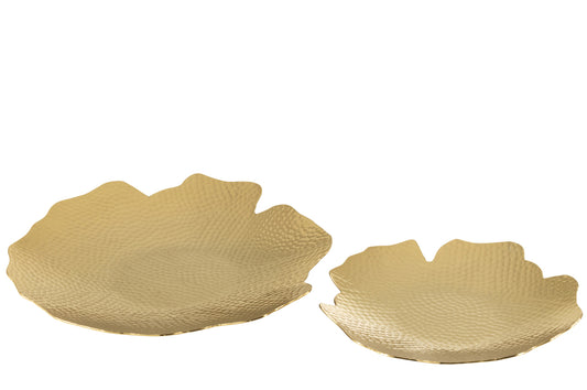 Set van twee platen aluminium goud