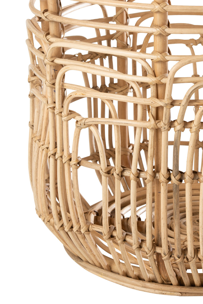 Set van 2 bijzettafels Ellen Rattan Naturel