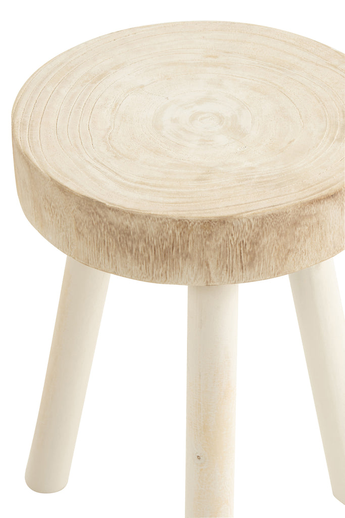 Set van 2 krukken Paulownia hout wit