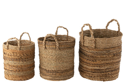 Set van 3 manden Lucie Raffia Natural