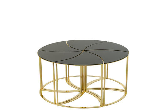 Set van 6 Tornado Goud Metaal/Glas