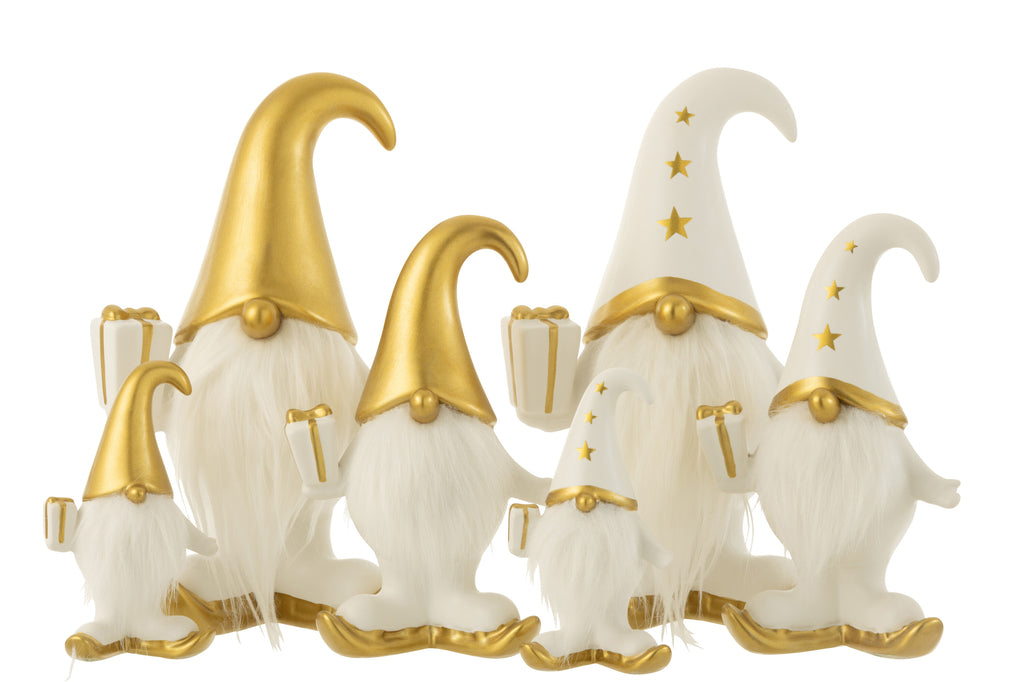 Santa Gift Fur Dolomiet Wit/Goud Groot Assortiment Van 2