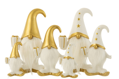 Santa Gift Fur Dolomiet Wit/Goud Groot Assortiment Van 2