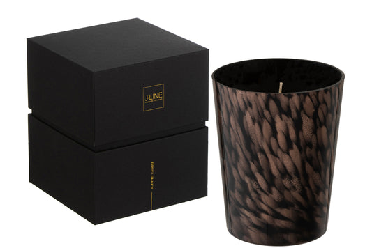 Geurkaars Noa Sandelhout Zwart/Goud Medium-68H