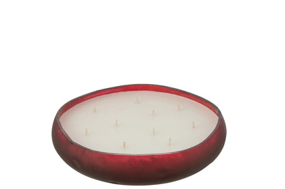 Geurkaars Livia Glas Rood Groot-40H