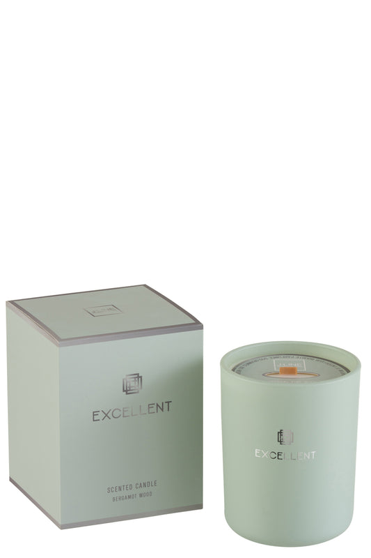 Geurkaars Excellent Glass Mintgroen Medium-80U