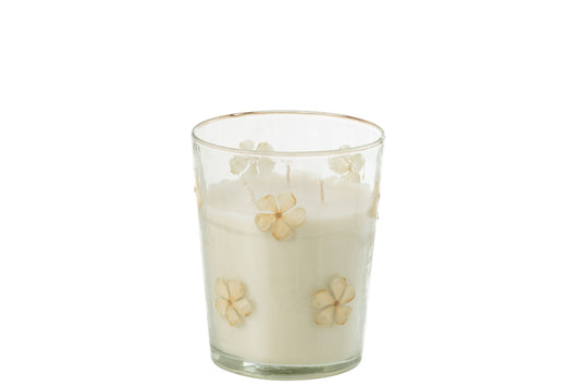 Geurkaars Bloem Glas Transparant Medium-55Uren