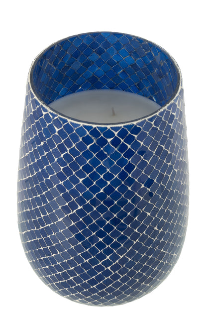 Geurkaars Mia Mosaic Blauw Groot-230H