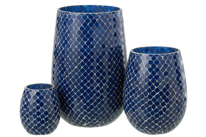 Geurkaars Mia Mosaic Blauw Groot-230H
