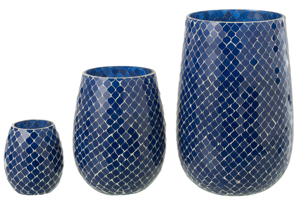 Geurkaars Mia Mosaic Blauw Groot-230H