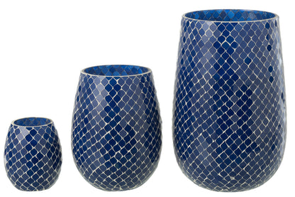 Geurkaars Mia Mosaic Blauw Groot-230H