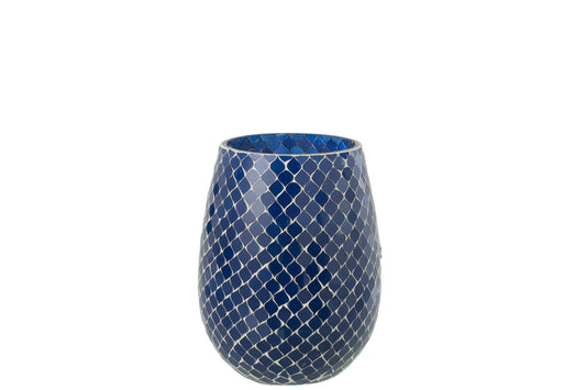Geurkaars Mia Mosaic Blauw Medium-120H