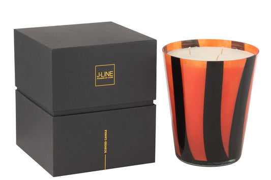 Geurkaars Noa Lines Orange Large-95 uur