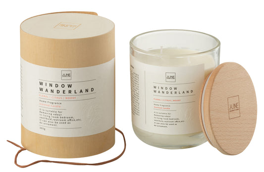 Geurkaars Rond Raam Wanderland Wax Transparant Groot - 66 Uur