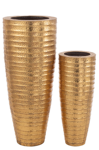 Set van 2 metalen vazen ​​Egypte metaal goud