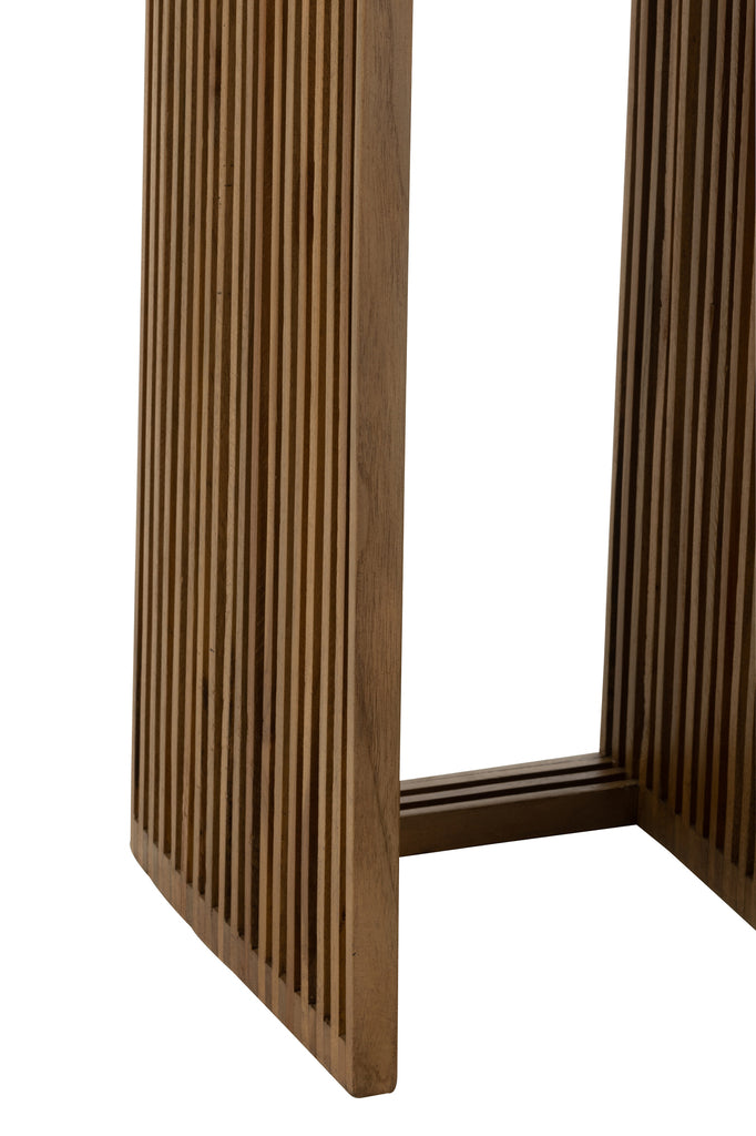 Set van 2 bijzettafels kubiek gerecycled teak natuurlijk