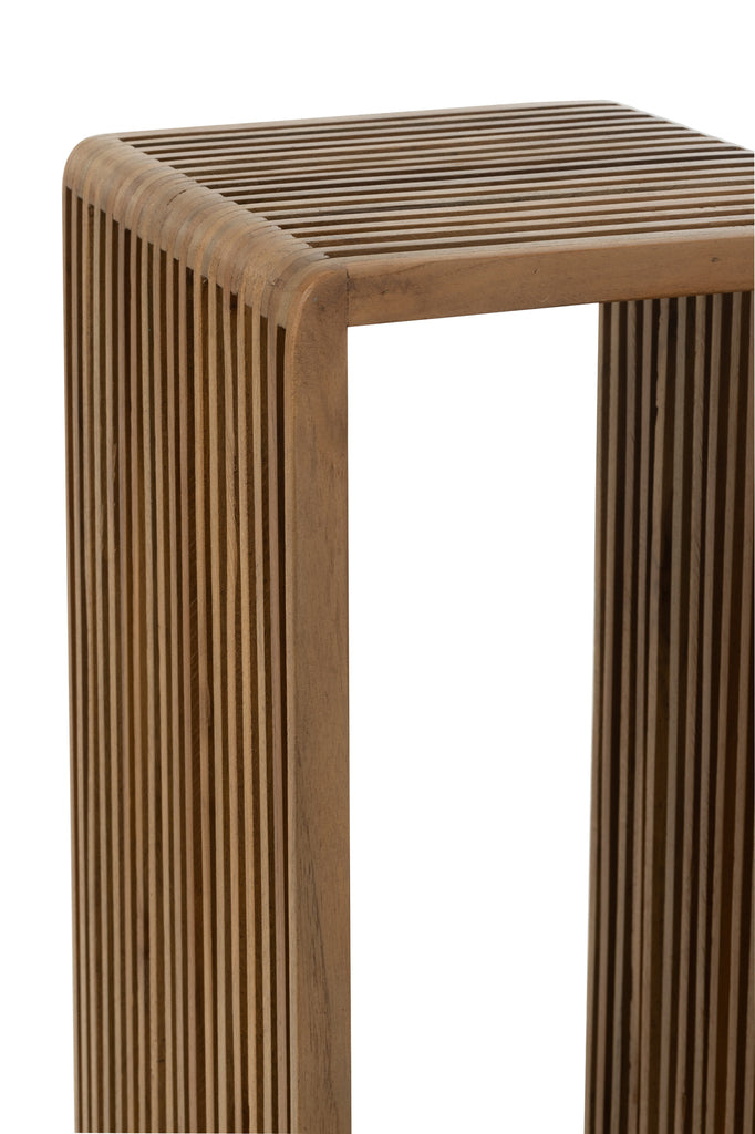 Set van 2 bijzettafels kubiek gerecycled teak natuurlijk