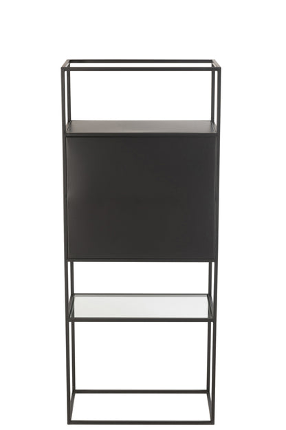 Plank Rechthoek Metaal/Glas Zwart