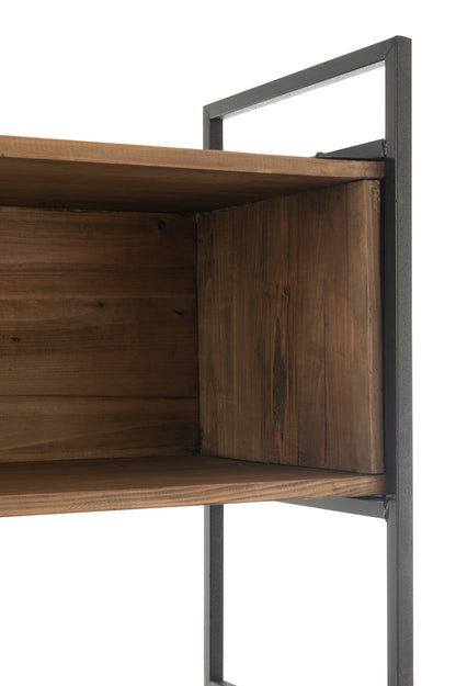 Plank Rustik Gerecycled Hout/Metaal Zwart/Natuurlijk Klein