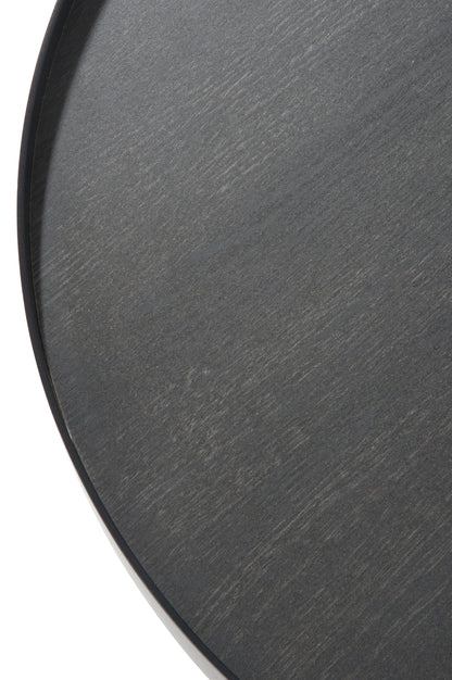 Bijzettafel Rond Hout Metaal Donkerbruin Medium