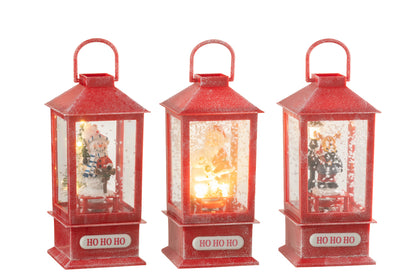Sneeuwbol Lantaarn Led Kerst Hars Assortiment Van 3