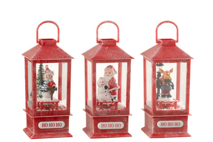 Sneeuwbol Lantaarn Led Kerst Hars Assortiment Van 3