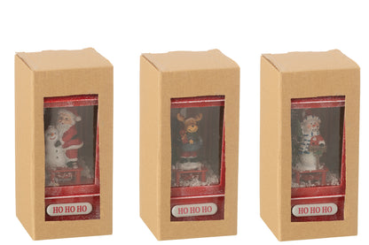 Sneeuwbol Lantaarn Led Kerst Hars Assortiment Van 3