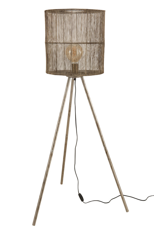 Staande lamp metaal antiek bruin groot