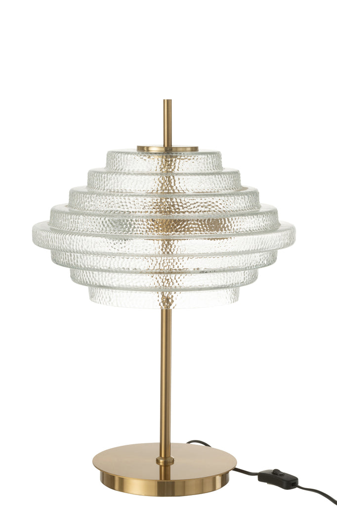 Tafellamp Led Goud Metaal/Glas Transparant