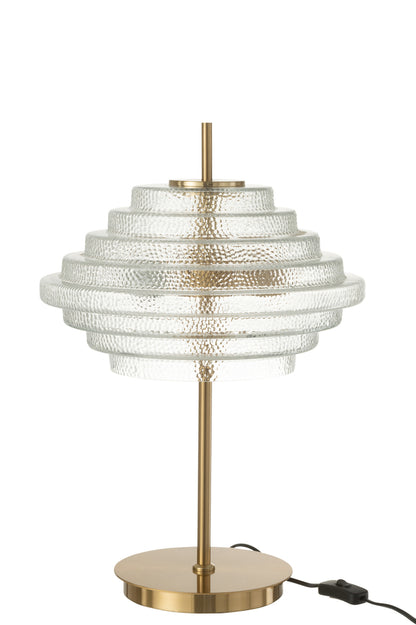 Tafellamp Led Goud Metaal/Glas Transparant