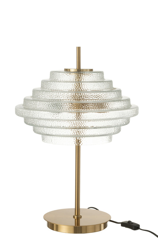 Tafellamp Led Goud Metaal/Glas Transparant