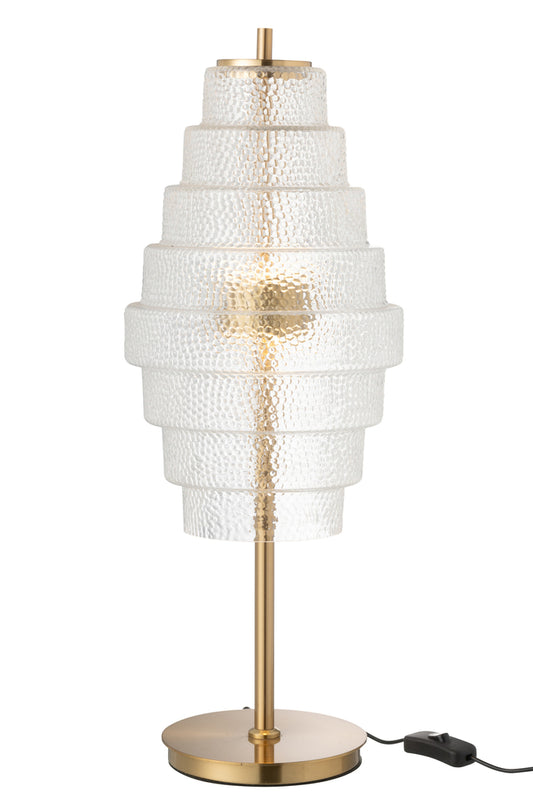 Tafellamp Led Goud Metaal/Glas Transparant