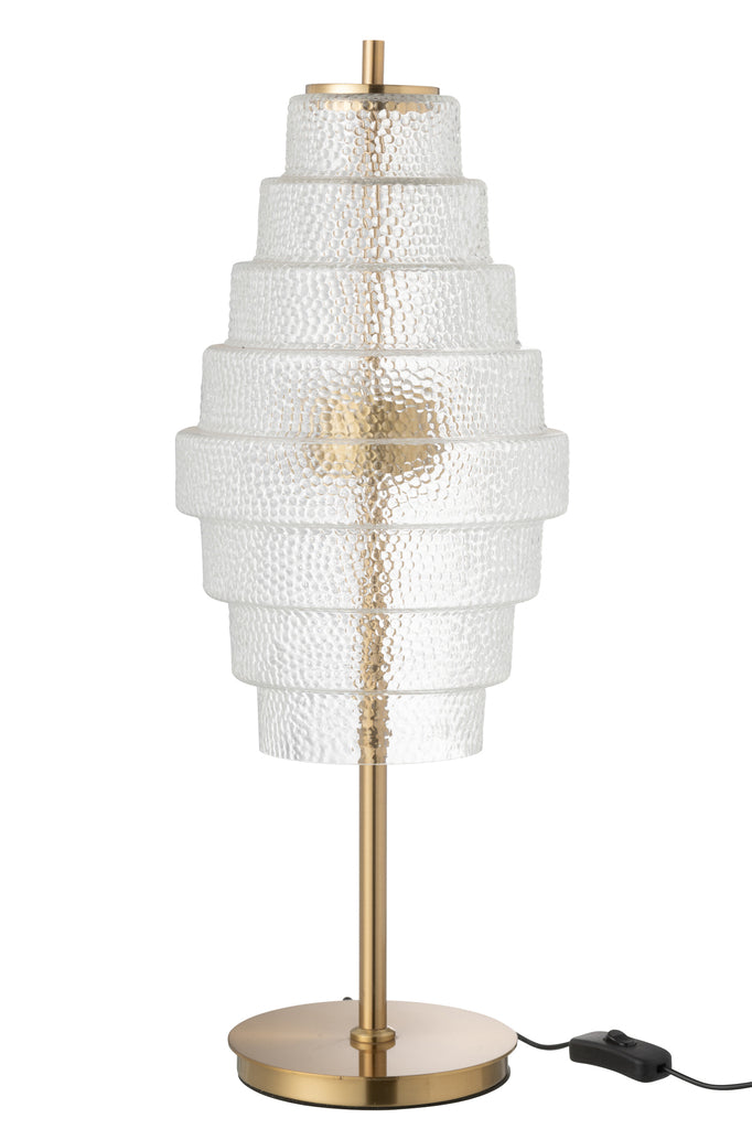 Tafellamp Led Goud Metaal/Glas Transparant