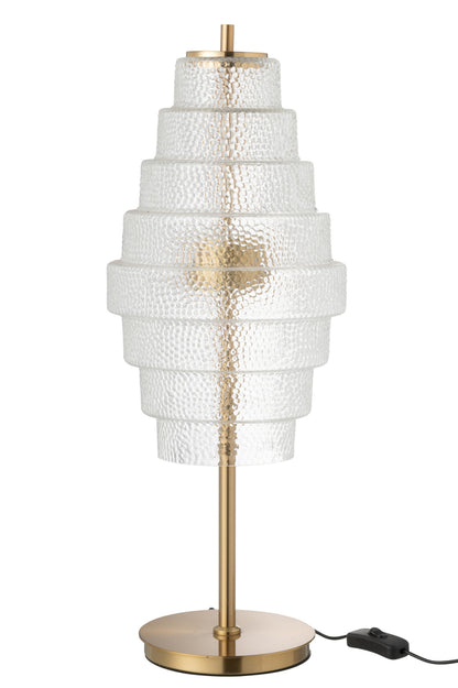 Tafellamp Led Goud Metaal/Glas Transparant