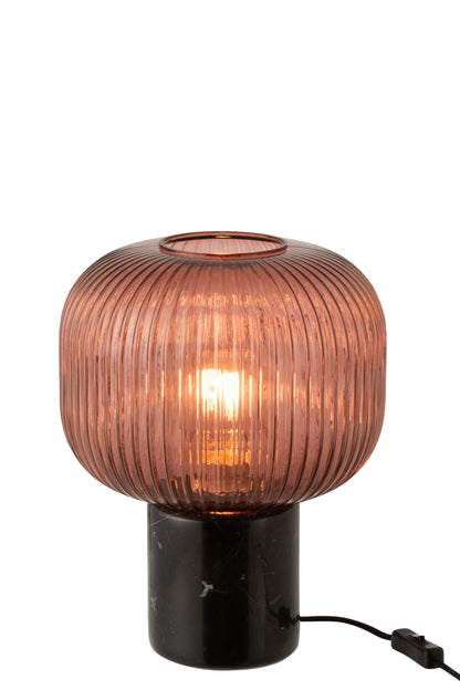 Tafellamp Yufo Glas/Marmer Rood/Zwart