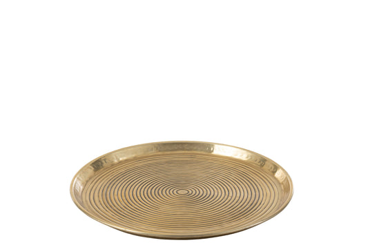 Schaal Ronde Ringen Aluminium Goud Medium 45Cm