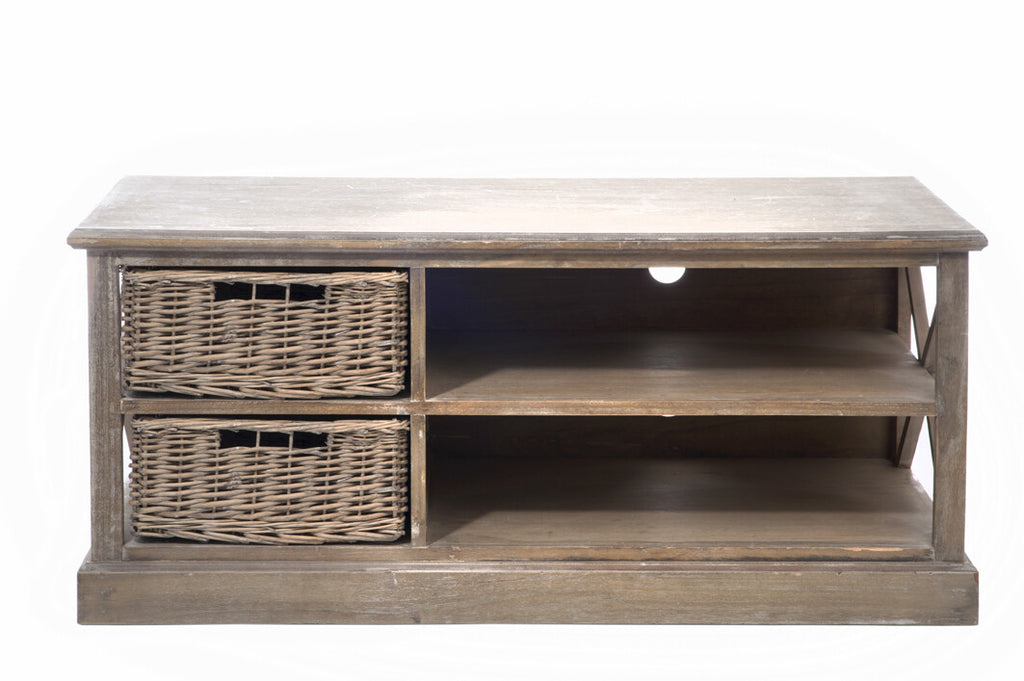 Tv-kast + 2 manden 2 planken Bd grijs B