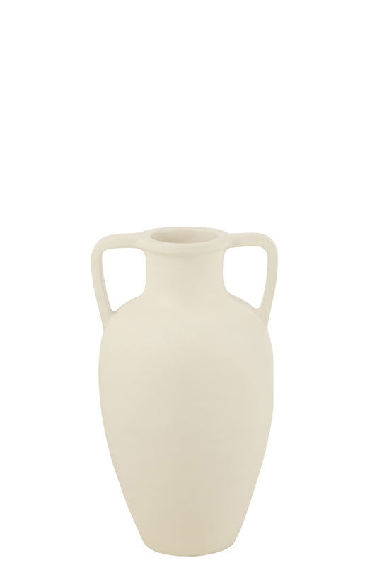 Vaas 2 Armen Terracotta Wit Klein
