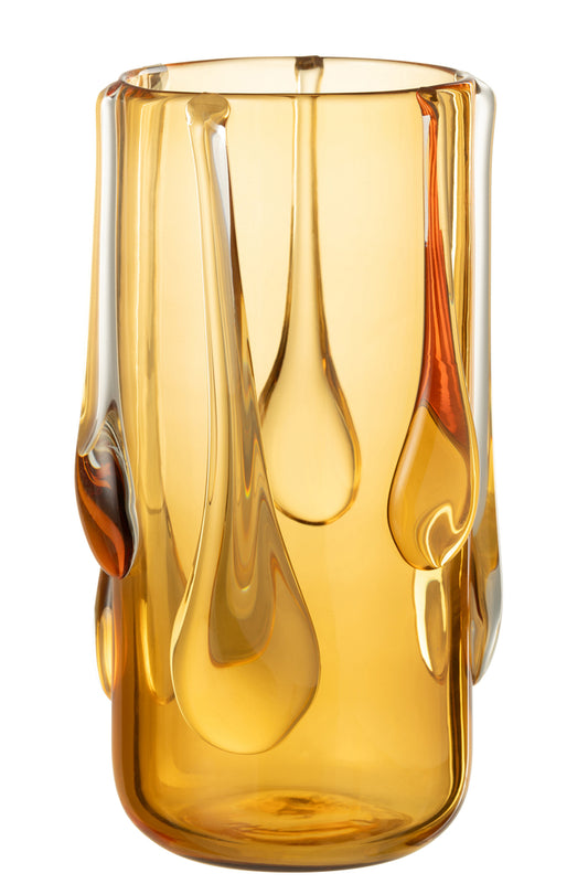 Vaas Druppelglas Amber Groot