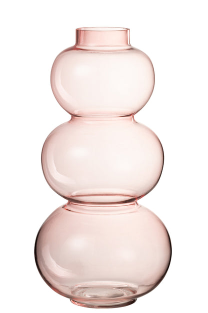 Vaas Bollen Glas Roze Groot