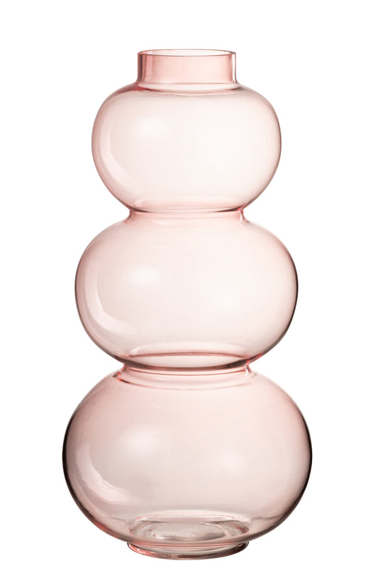 Vaas Bollen Glas Roze Groot