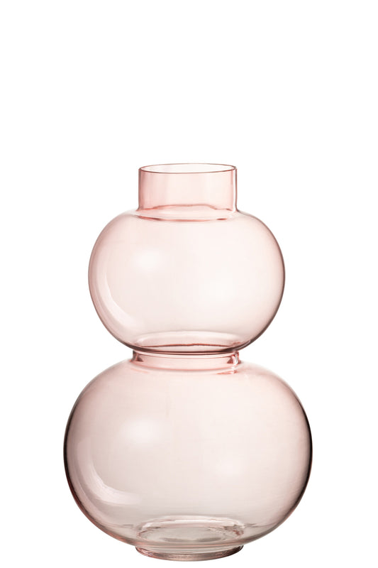 Vaas Bollen Glas Roze Klein