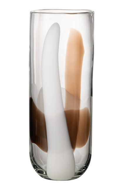 Vaas Iggy Glas Wit/Bruin Groot
