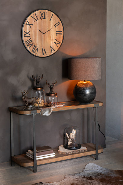 Wandklok Nue Mdf/IJzer Natuurlijk Groot