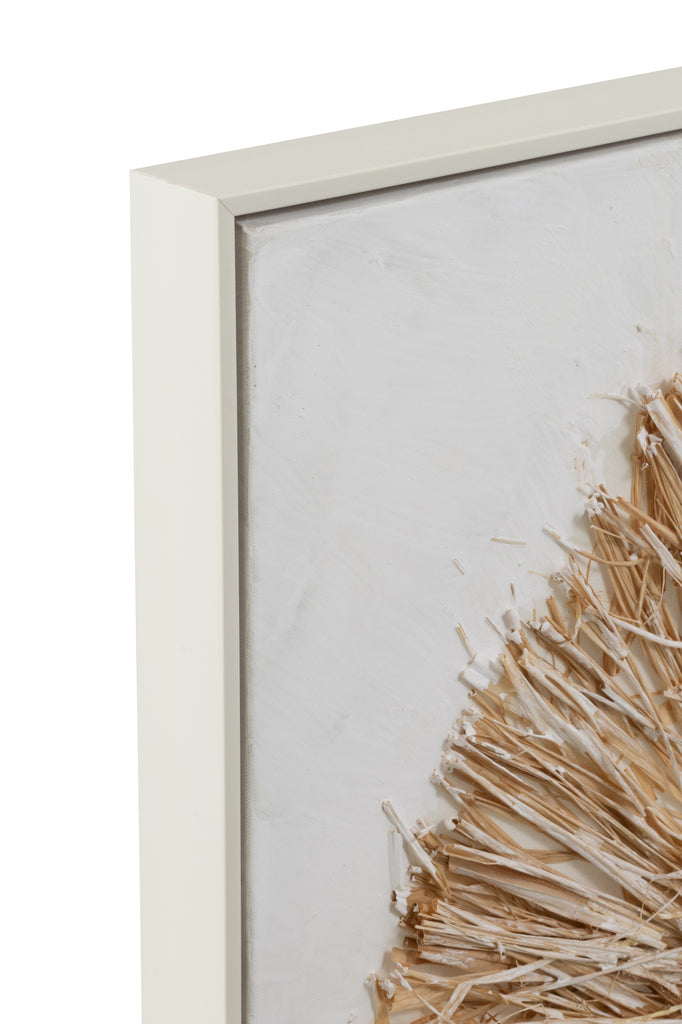 Wanddecoratie Ibiza Cirkel Canvas/Verf Crème/Wit Klein