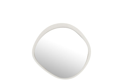 Wandspiegel Rond Metaal/Glas Wit Klein