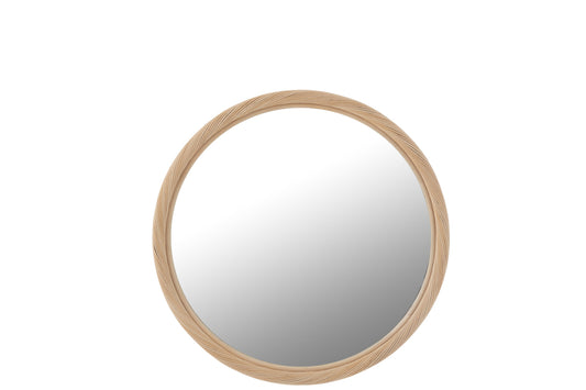 Wandspiegel Rond Rotan/Glas Natuurlijk Medium