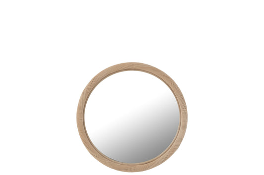 Wandspiegel Rond Rotan/Glas Natuurlijk Klein