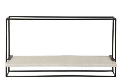 Wandrek 1Plank IJzer/Marmer Zwart/Wit Groot