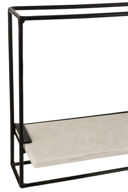 Wandrek 1Plank IJzer/Marmer Zwart/Wit Groot
